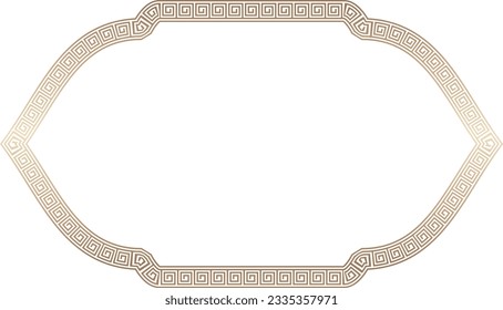 Rectangle shape vintage frames meander frame Greek key pattern Greek meander greek fret golden frame gold picture frame gold borders Luxury decorative retro badge element