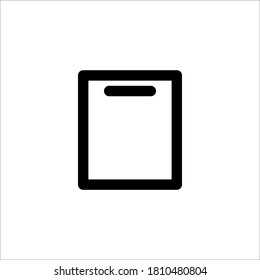 Rectangle shopping bag outline icon. linear style sign for mobile concept and web design. Paper bag simple line vector icon
