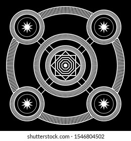 Rectangle sign with a circle magic frame suitable for skill effect texture in game development, Vector EPS.10