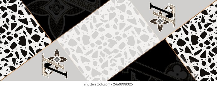 Rectangle silk scarf design with seamless textile pattern 