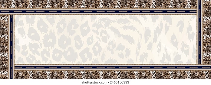 Rectangle silk scarf design with seamless textile pattern 