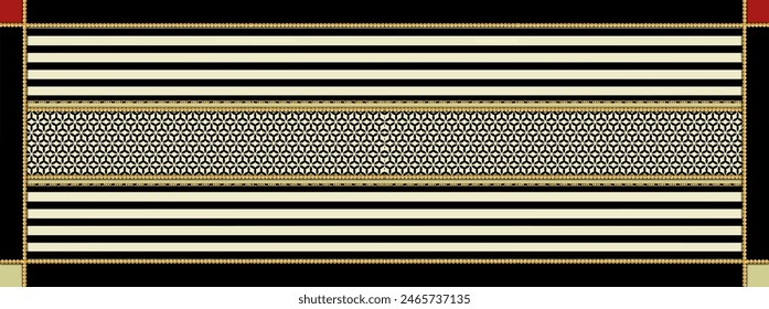 Rectangle silk scarf design with seamless textile pattern 