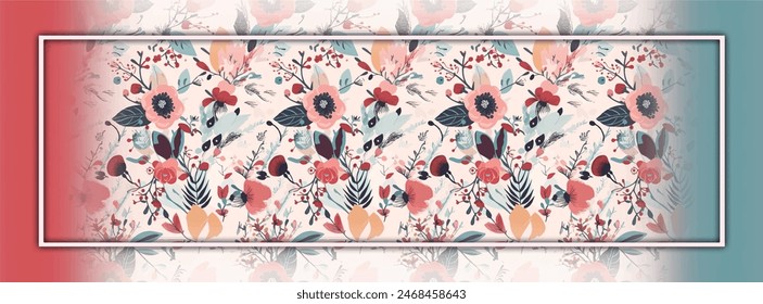 Diseño de bufanda de seda rectangular con patrón textil sin costuras 
