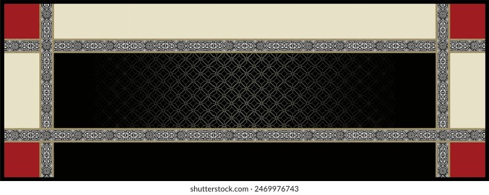 Rectangle silk scarf design with seamless textile pattern