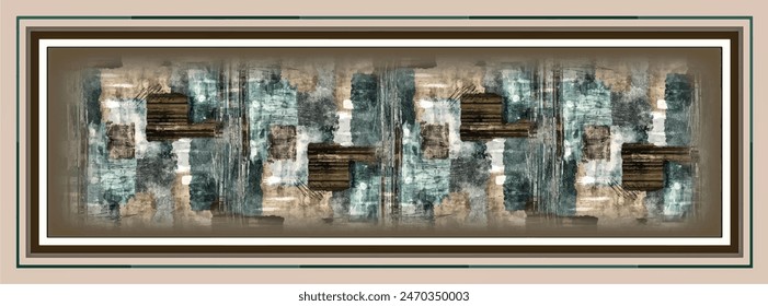 Rectangle silk scarf design with seamless textile pattern