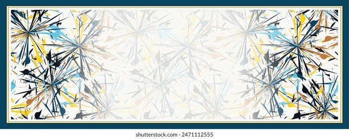 Rectangle silk scarf design with seamless textile pattern