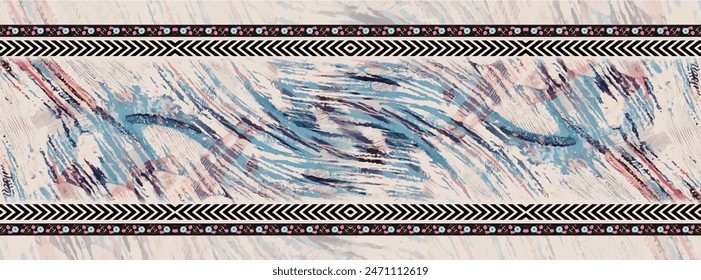 Rectangle silk scarf design with seamless textile pattern
