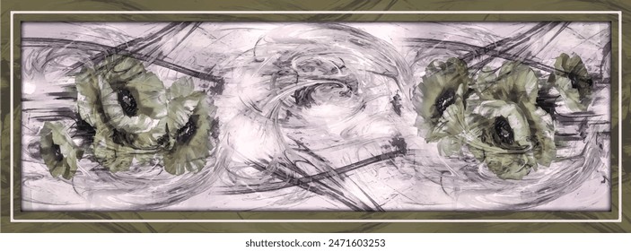 Rectangle silk scarf design with seamless textile pattern