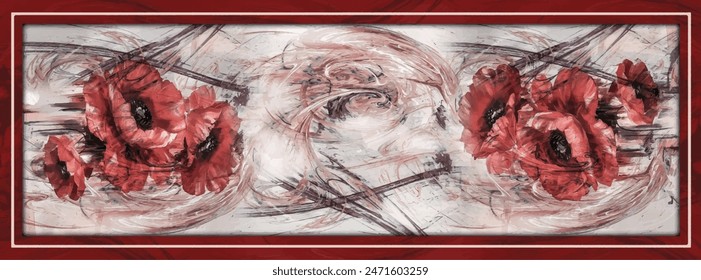Rectangle silk scarf design with seamless textile pattern