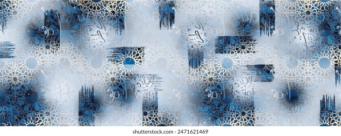 Rectangle silk scarf design with seamless textile pattern