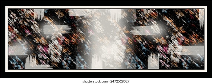 Diseño de bufanda de seda rectangular con patrón textil sin costuras