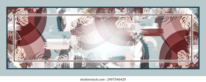 Rectangle silk scarf design with seamless textile pattern
