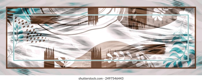 Rectangle silk scarf design with seamless textile pattern

