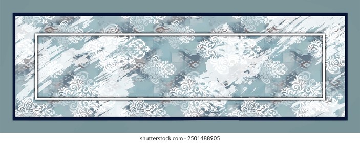Rectangle silk scarf design with seamless textile pattern
