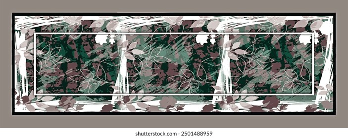 Diseño de bufanda de seda rectangular con patrón textil sin costuras
