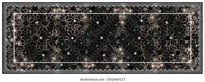 Rectangle silk scarf design with seamless textile pattern
