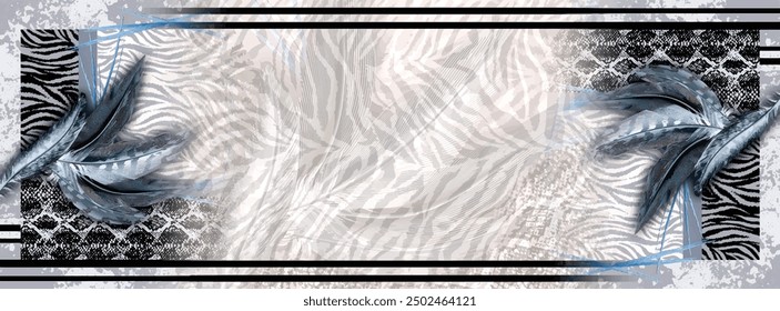 Rectangle silk scarf design with seamless textile pattern
