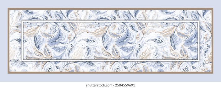 Rechteck Seidenschal Design mit nahtlosen Textil-Muster
