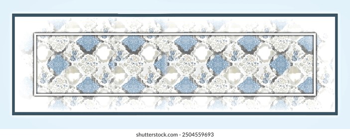 Rechteck Seidenschal Design mit nahtlosen Textil-Muster
