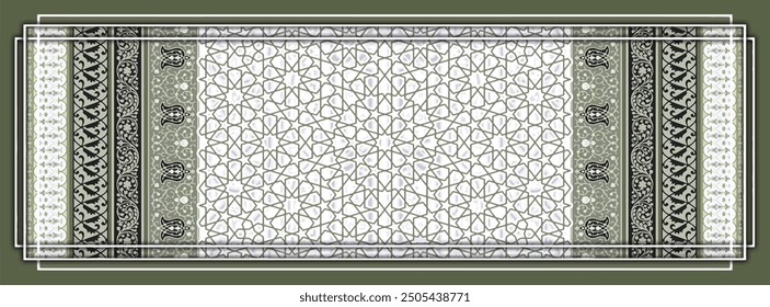 Rectangle silk scarf design with seamless textile pattern
