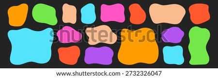 Rectangle simple color wavy organic shapes.