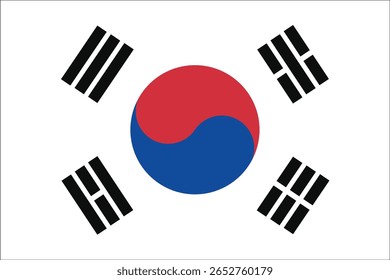 Rectangle South Korea Flag Asian Country