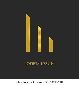 Espectro rectangular como sonido de audio - plantilla de diseño de logotipo simple y moderno