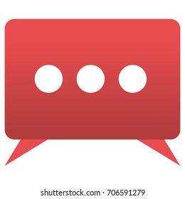 rectangle speech with tails and ellipsis symbol and white background vector illustration