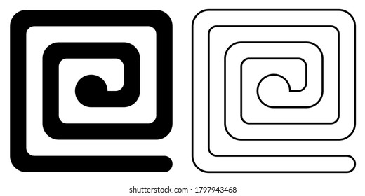 Rectangle spiral icon vector isolated illustration, black and white version