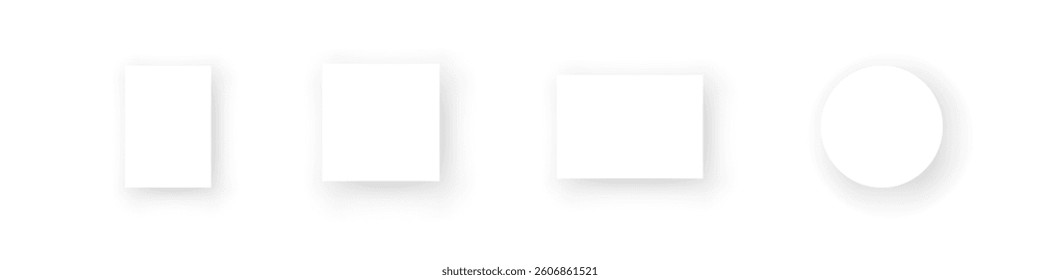 Rectangle, square, and circle shadows. Overlay effects collection