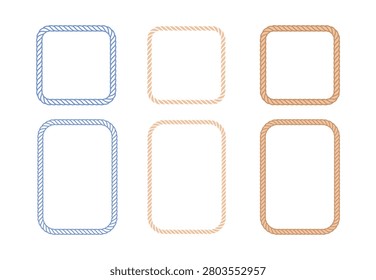 Rectangle and Square shape Rope Frame Border
