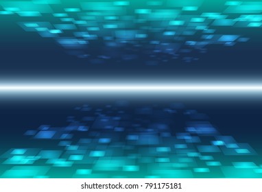Rectangle, squares digital technology data futuristic 3d abstract background vector illustration
