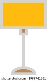 Rectangle standing lamp, illustration, on a white background.
