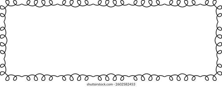 Rectangle Stitch Border Frame Vector Illustration