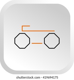 Rectangle style color motorcycle symbol