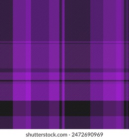 Rectangle tartan pattern texture, simple vector textile check. Festive background plaid seamless fabric in purple and violet colors.