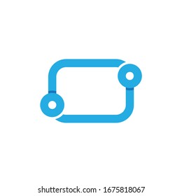 Rectangle technology icon. Vector tech logo. Network, internet symbol. Stock illustration