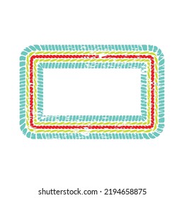 Rectangle tire track frame with different colours isolated on white background