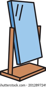 Rectangle Trade Shop Mirror Concept Vector Color Icon Design, Retail Shop Equipment Symbol, Supermarket fixtures Sign, Grocery Store Supplies Stock illustration