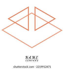 Rectángulo con el logotipo de triángulos para su empresa y diversos fines

