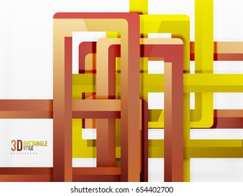 Rectangle tube elements, vector 3d background