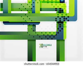 Rectangle tube elements, vector 3d background