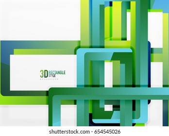 Rectangle tube elements, vector 3d background