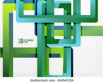 Rectangle tube elements, vector 3d background