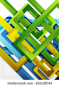 Rectangle tube elements, vector 3d background