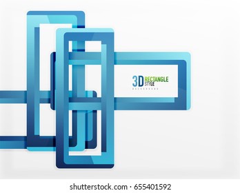 Rectangle tube elements, vector 3d background