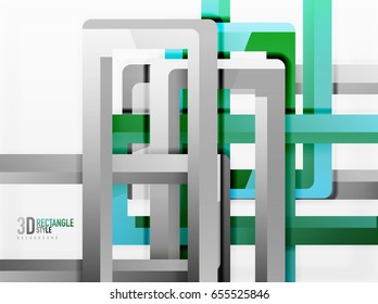 Rectangle tube elements, vector 3d background