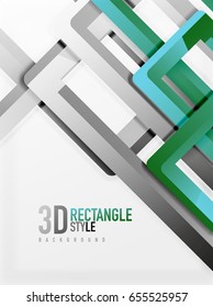 Rectangle tube elements, vector 3d background