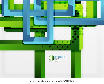 Rectangle tube elements, vector 3d background
