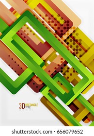 Rectangle tube elements, vector 3d background